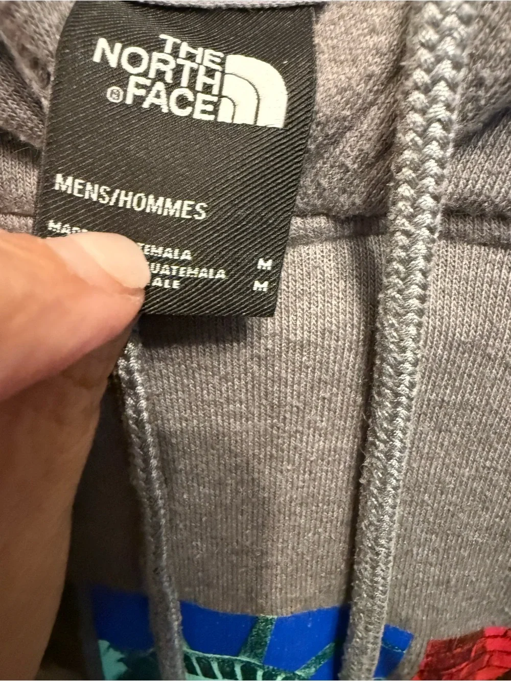 The North Face Men's Gray Pullover Hoodie with Graphic Logo